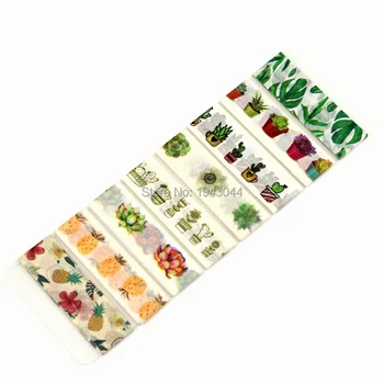 

8 designs per sheet Decor Adhesive Paper Washi Tape Tropical palm tree Cactus Pineapple for Planner bullet journal Photo Album