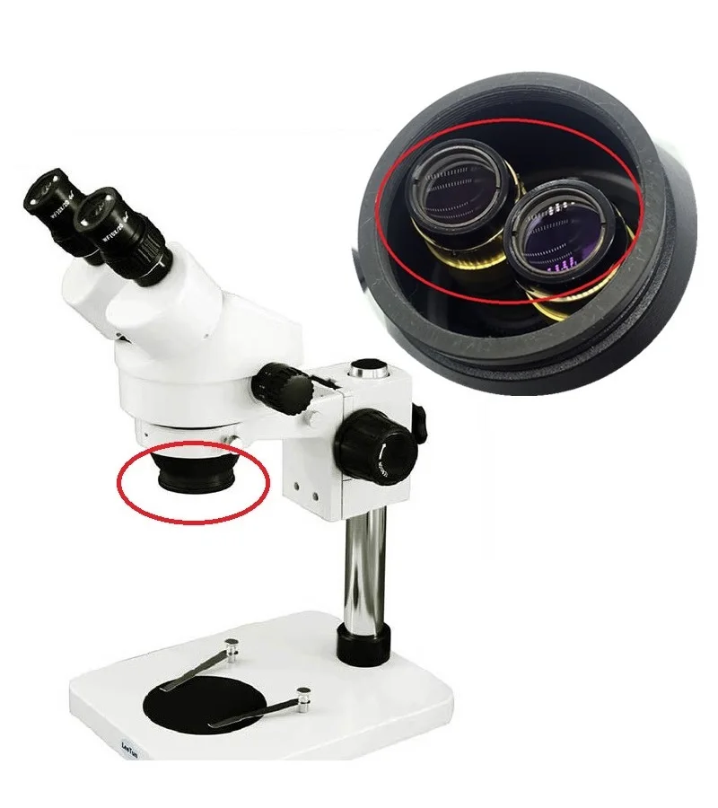 One pair Objective Built-in Lens for Stereo Microscope 2 Optical Lenses Microscope Accessories Objective Lens
