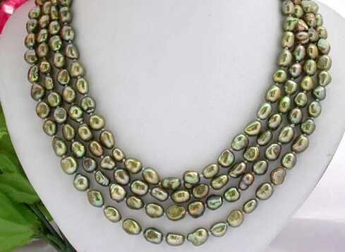 

huij 003005 LONG 80" 10mm baroque bronzy freshwater pearl necklace