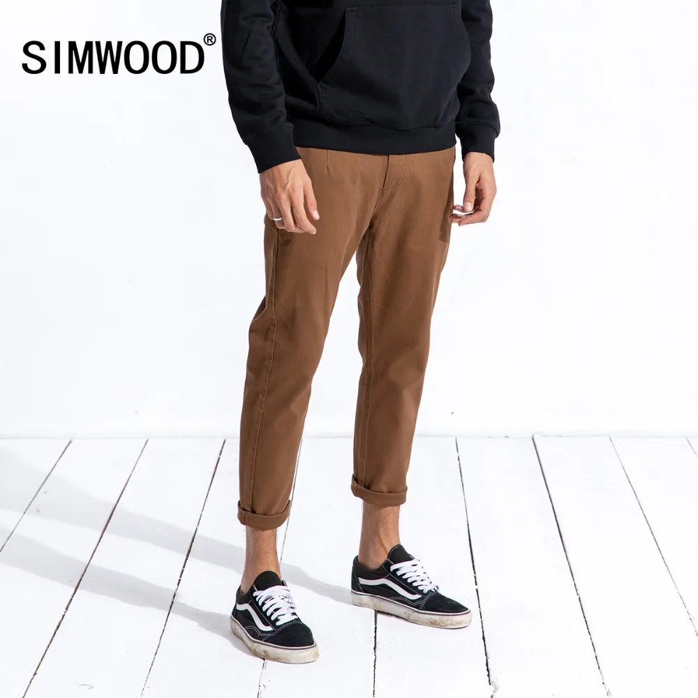 

SIMWOOD 2019 New autumn winter Casual Pants Men Fashion Brand Clothing Slim Fit Plus Size Ankle-Length Corduroy Trousers 180573