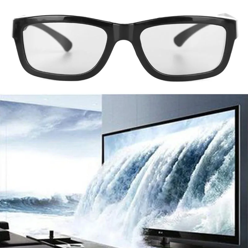 1 PC Circular Polarized Passive 3D Glasses Stereo Black For 3D TV Real D IMAX Cinemas