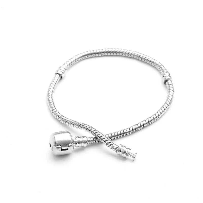 

Fashion Silver Color Bracelet&Bangles Basic Snake Chain 18CM-21CM Charm Bracelets for Women Men Jewelry Gift pulseira masculina
