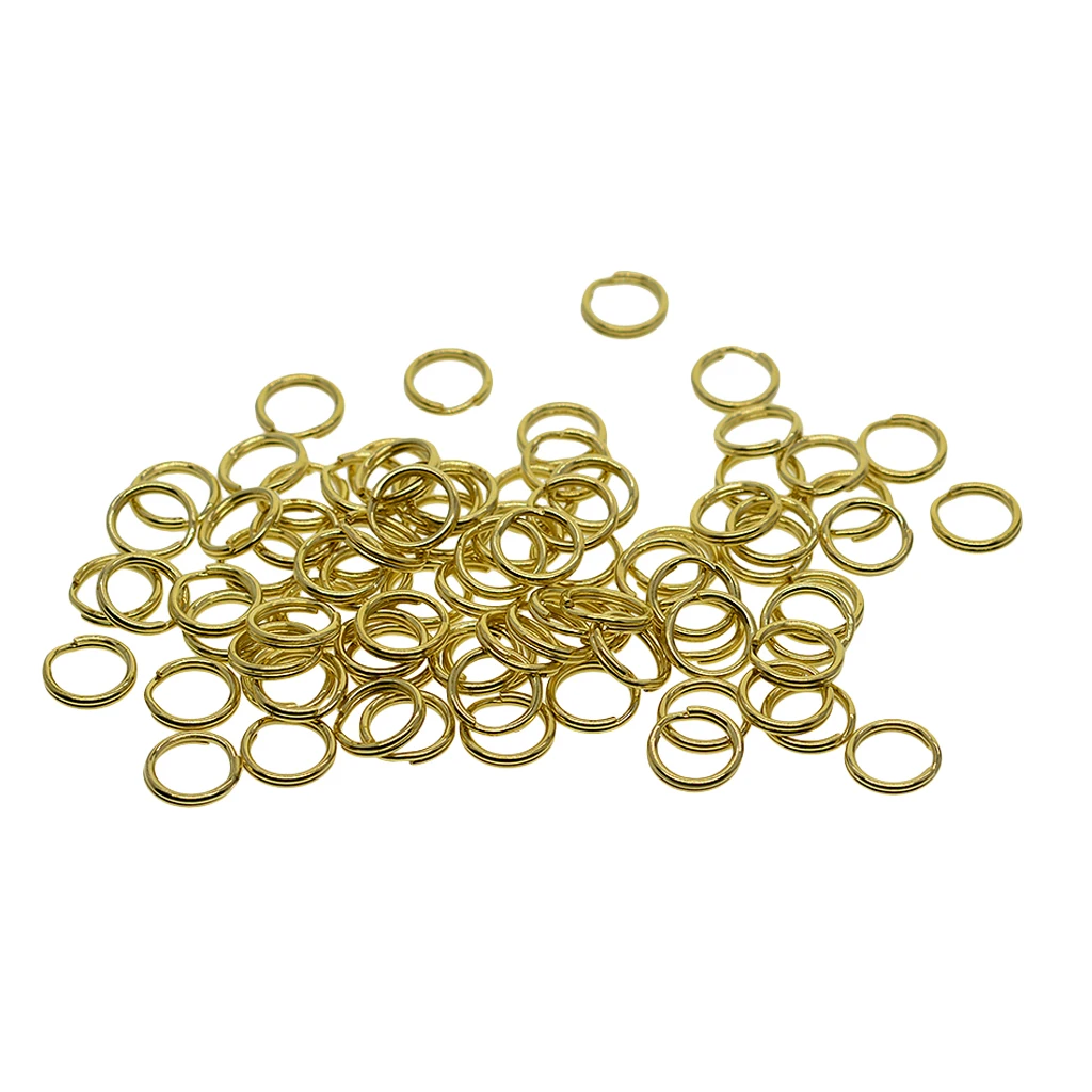 50 pcs 10 mm Split Rings Solide Brass Round Keychain Split Key Rings Loop Findings DIY Jewelry Findings