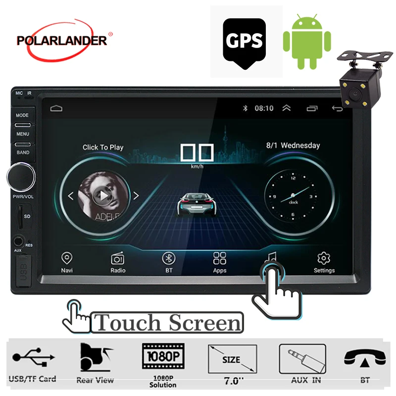 

Audio Player Autoradio Bluetooth USB SD Car Multimedia Player Car Radio Stereo Touch screen 7'' Android 2din GPS Navigation