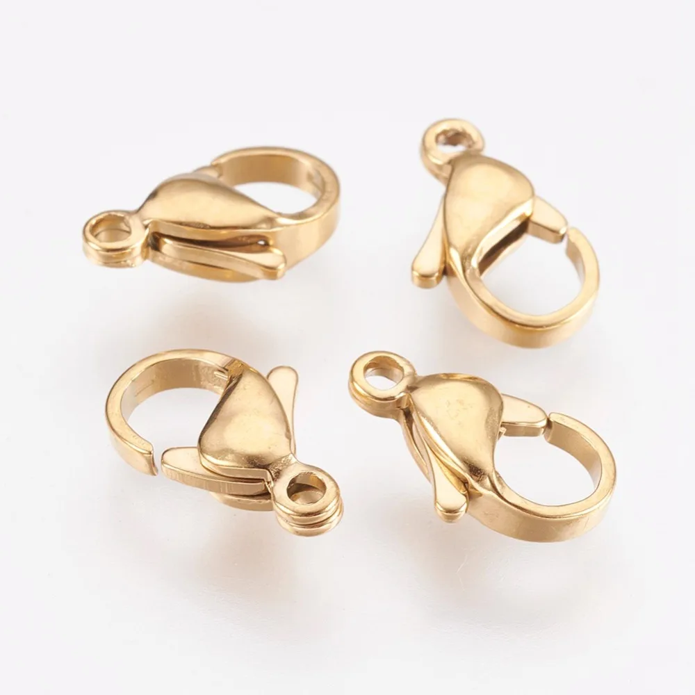 Золотой цвет 304 нержавеющая сталь карабины застежки для ожерелья браслет ювелирных изделий