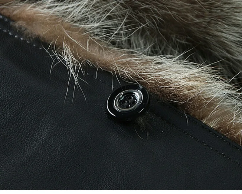 Freeshipping Winter Fashion Men's Coats Raccoon Fur PU Leather Jacket Hat Keep Warm Leather Jackets Man High Quality Hot Sale VS