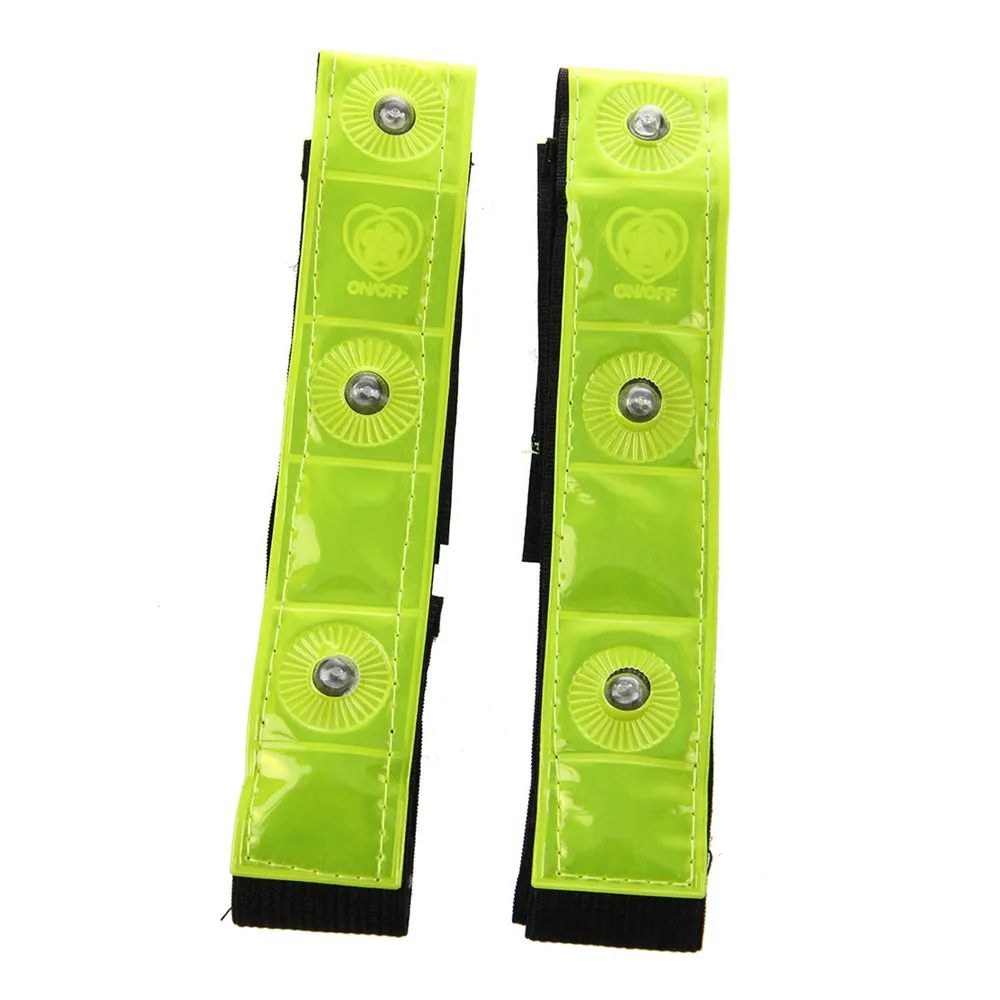 

Hot Sale 1 pc Red 4 LED Waterproof Cycling Reflective Safety Flash Wrist Band Running Belt for Night Bicycle Accessories