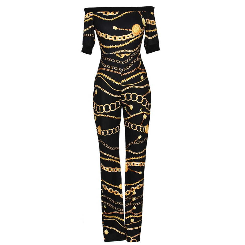Autumn Off Shoulder Jumpsuits Long Pants For Women 2018 Elegant Fitness Short Sleeve Boho Playsuit Sexy Club Rompers Overalls