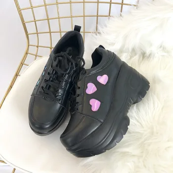 Japanese Lolita Heart High Heeled Sneakers 3