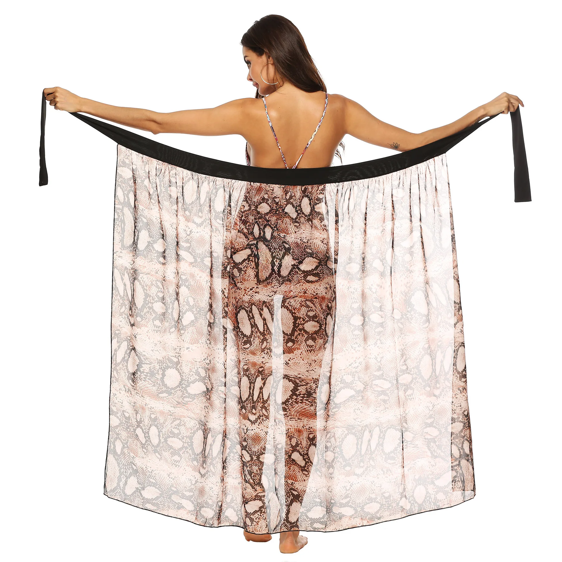 Faldas mujer moda корейские пляжные юбки Летняя Пляжная макси юбка женская шифоновая Корейская юбка до щиколотки