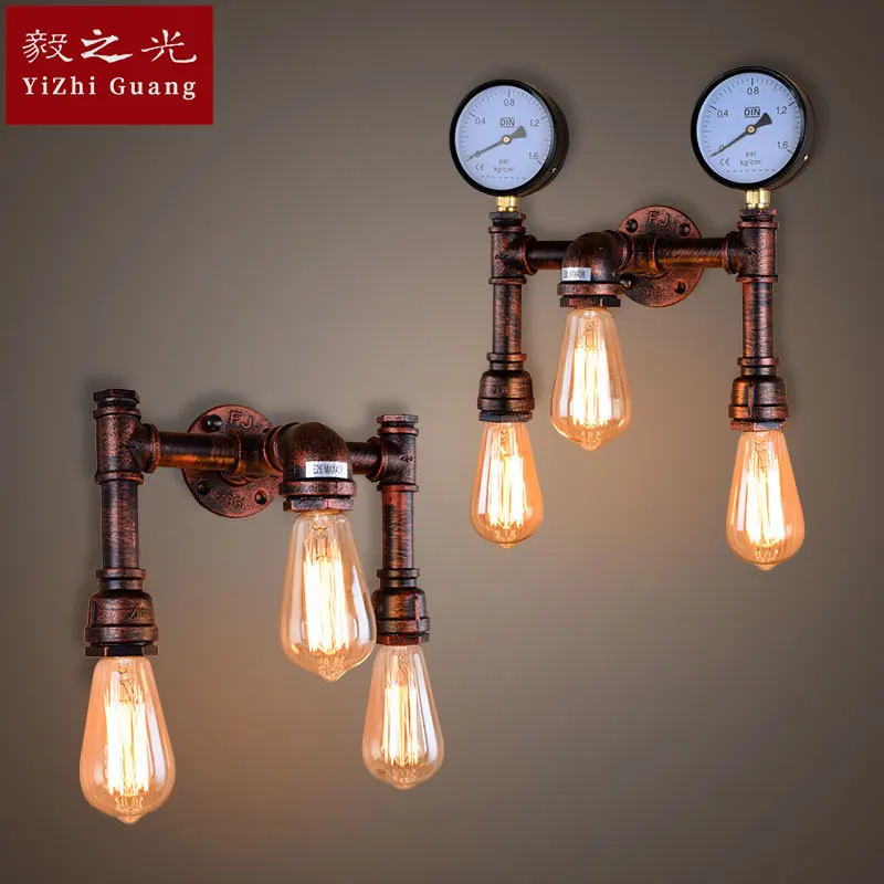 

ancient ways of led lamp, wall lamp, wrought iron pipe lamp corridor corridor wall lamp of bedroom the head of a bed