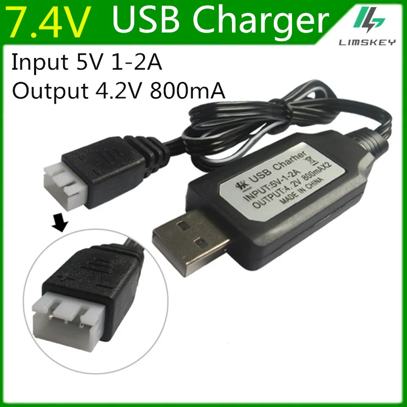 

Зарядное устройство для аккумуляторов 7,4 В, USB, с защитной платой для радиоуправляемых БПЛА, 7,4 В