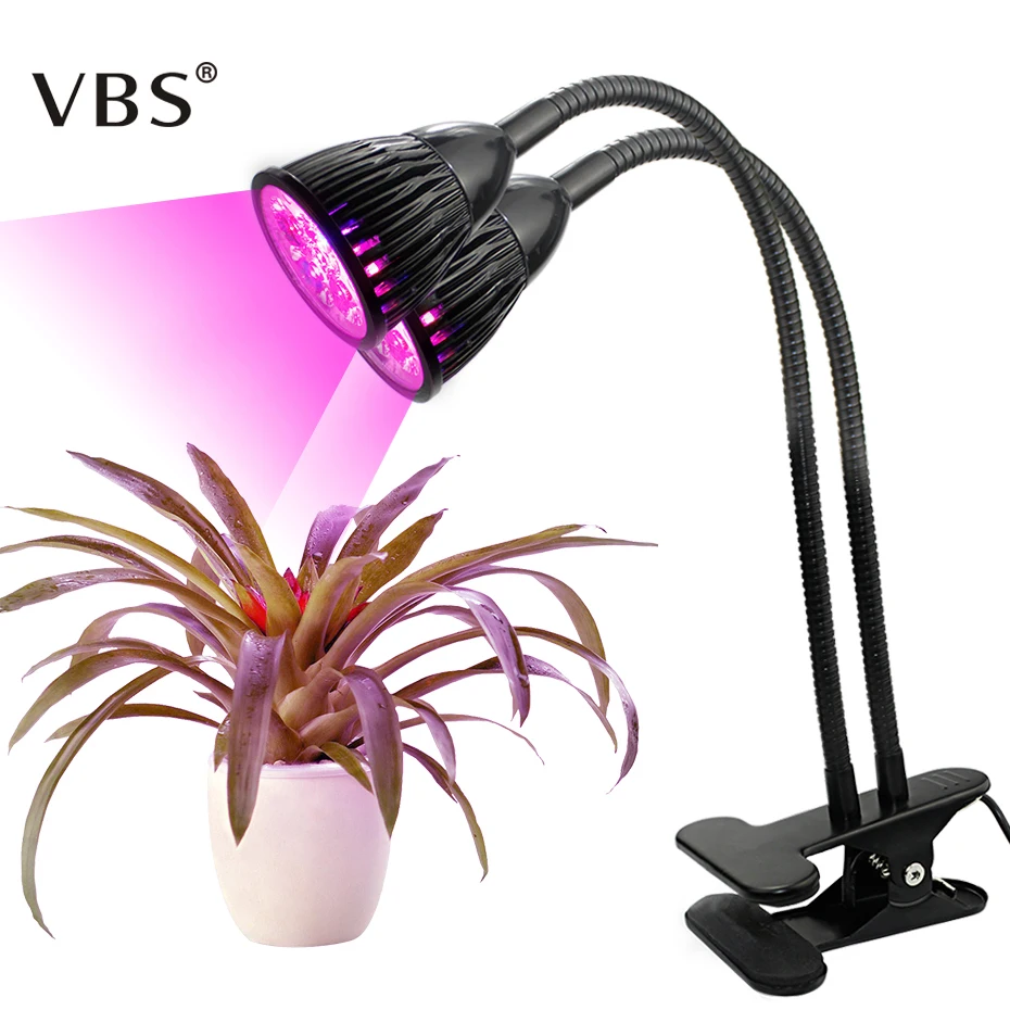 

LED Grow Light Dual Head 10W Plant Grow Lamp LED Fitolampy with Double on/off Switch for Vegetable Indoor Greenhouse Seeding