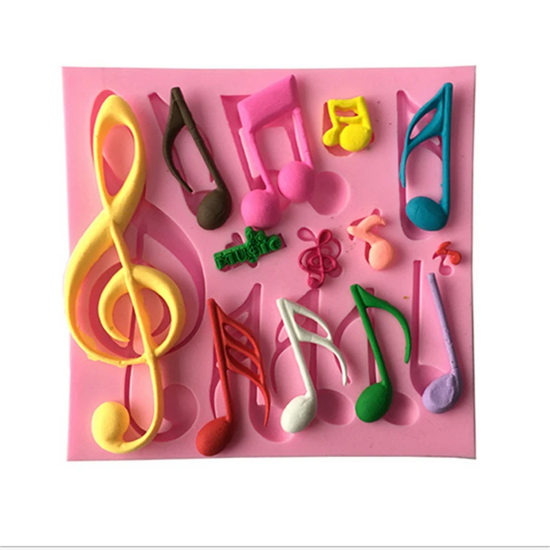 

1PCS Beautiful Music Notes Shape Silicone Mold, For Fondant Cake Mold, Bakware Tools, Soap Mold ,Sugar Tool E412