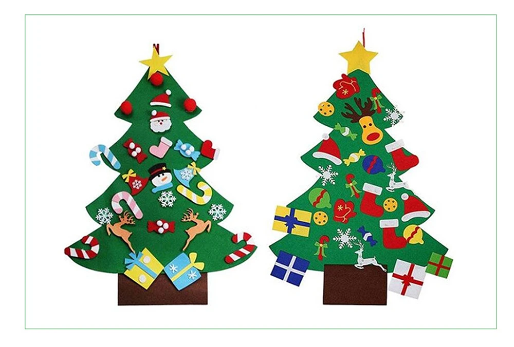 Детские DIY Креативные 3D украшения из войлока Рождественская елка для дома дверная панель Новогодняя настенная подвесная детская обучающая подарки вечерние украшения