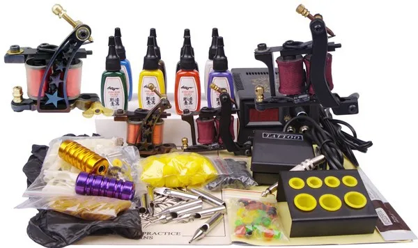 Armas de Tatuagem Permanente da Máquina do Tatuagem Profissional Piercing Grupo Completo Make up Kits Venda 2 2 Cheap Kits de tatuagem