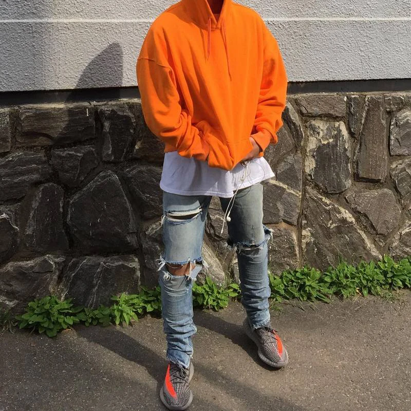 orange sweatshirt outfit