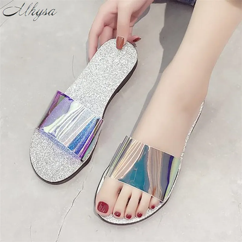 

Mhysa 2019 Women Summer Bling Sandals Slipper Indoor Outdoor Flip-flops Beach Shoes New Fashion Female Casual Slipper T308