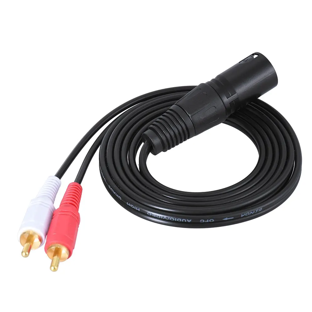 

1.5m/ 5ft Musical Instrument Stereo Audio Splitter Patch Y Cable Cord 1 XLR Male to 2 RCA Male Plug