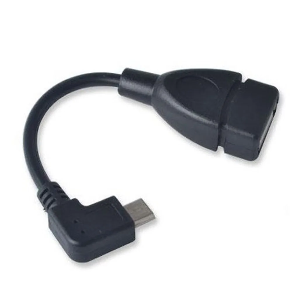 Левый изгиб Стандартный USB 2,0 OTG Женский на 90 градусов Угол Micro USB штепсельный кабельный переходник 15 см для samsung GT-i9100 i9100