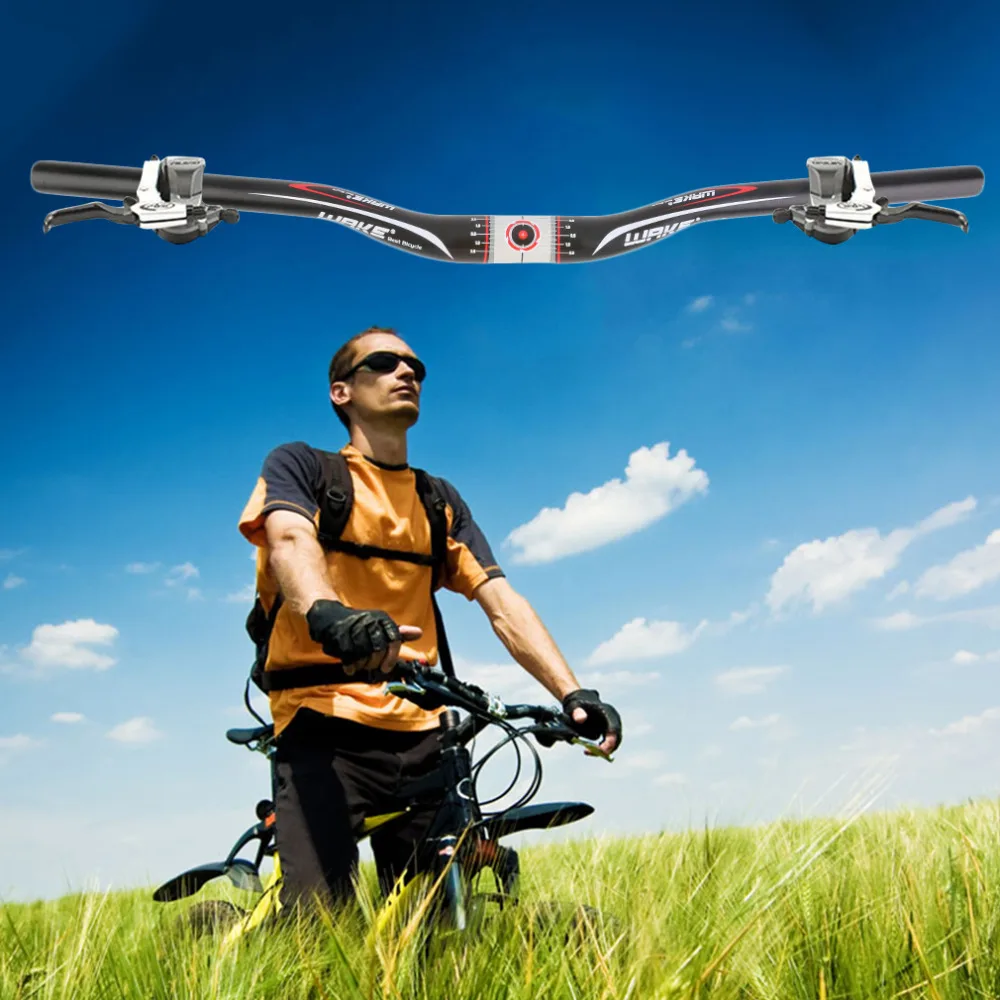 cheap wake 31.8mm * 620mm Aluminium alloy MTB Mountain Road Bike Bicycle Handlebar Cycling Riser Flat Handlebar Drop Shipping