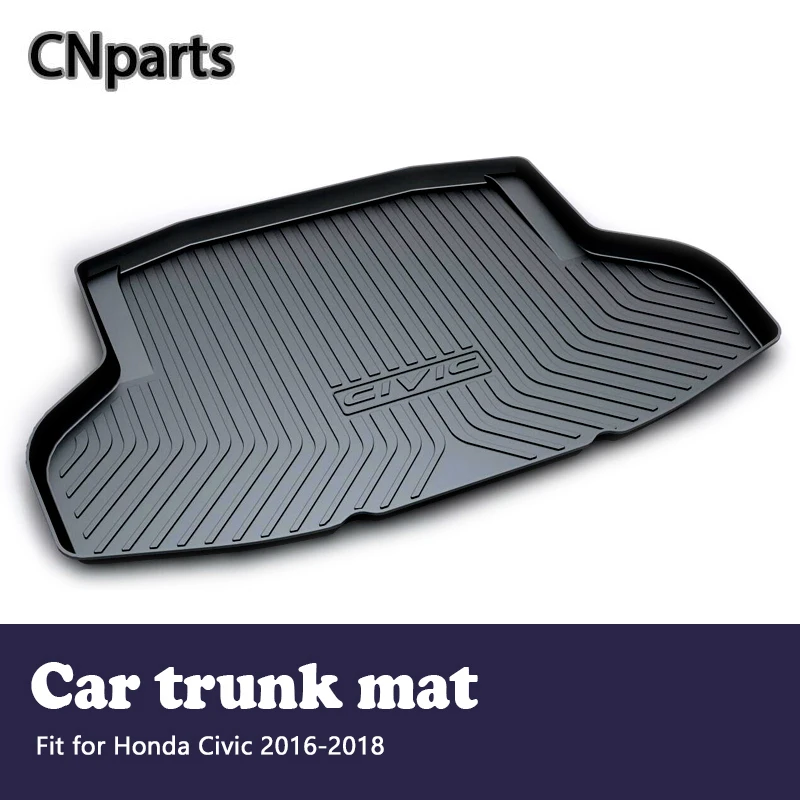 

CNparts 1Set Car Cargo Liner rear trunk mat For Honda Civic 2016 2017 2018 Boot Tray Waterproof carpet Anti-slip mat Accessories