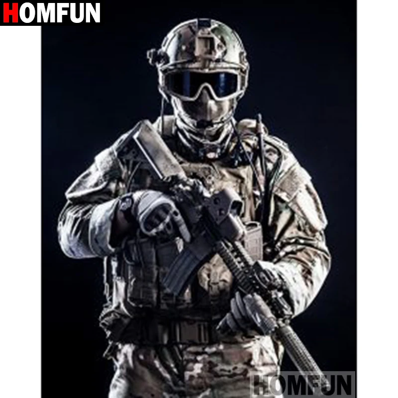 

HOMFUN Full Square/Round Drill 5D DIY Diamond Painting "Male soldier" 3D Diamond Embroidery Cross Stitch Home Decor A21372