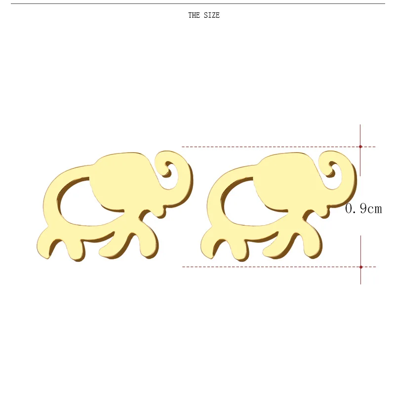 CACANA Stainless Steel Stud Earring For Women Man African Elephant Gold And Silver Color Lover's Engagement Jewelry