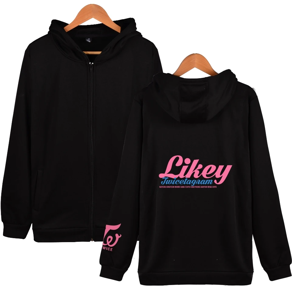 

fashion kpop TWICE printed sport hip hop couple men women zipper Hoodie Sweatshirts casual hooded long sleeve hoodies jacket top