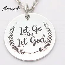 Новое arried "Let go and let God" медное ожерелье брелок Шарм, христианский брелок, вера neklace подтверждение религиозного шарма