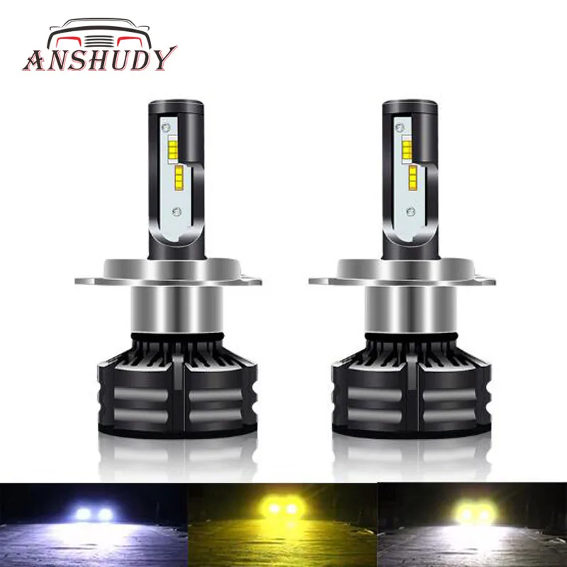 

H7 H4 LED H1 H11 Headlight Lamp for Auto H3 H8/H9 HB3/9005 HB4/9006 Fog Lights 9012 880 Bulb 60W 10000lm Three-color 24V