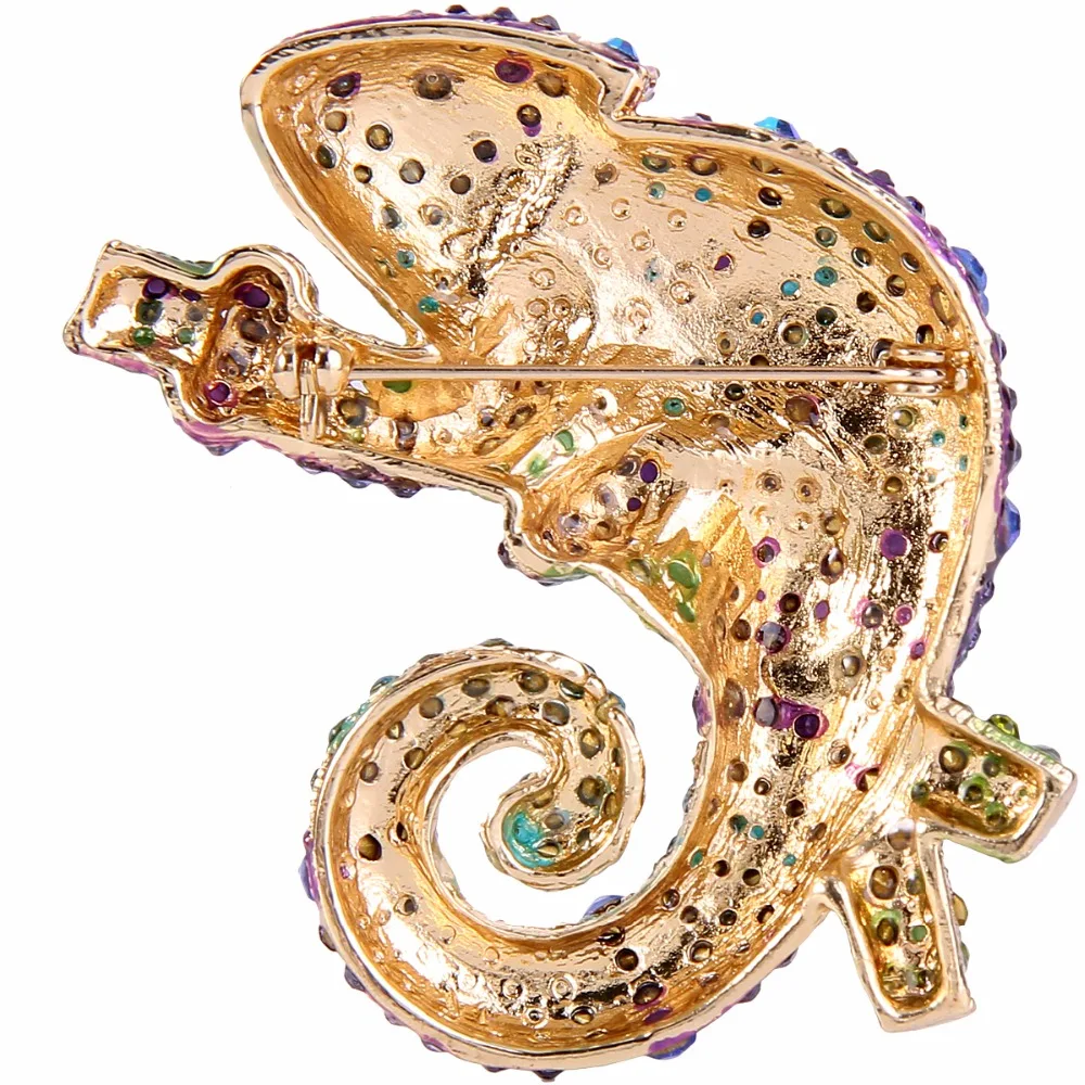 Брошь в виде хамелеона для женщин и мужчин золотистая|crystal rhinestone brooch|rhinestone broochbrooch