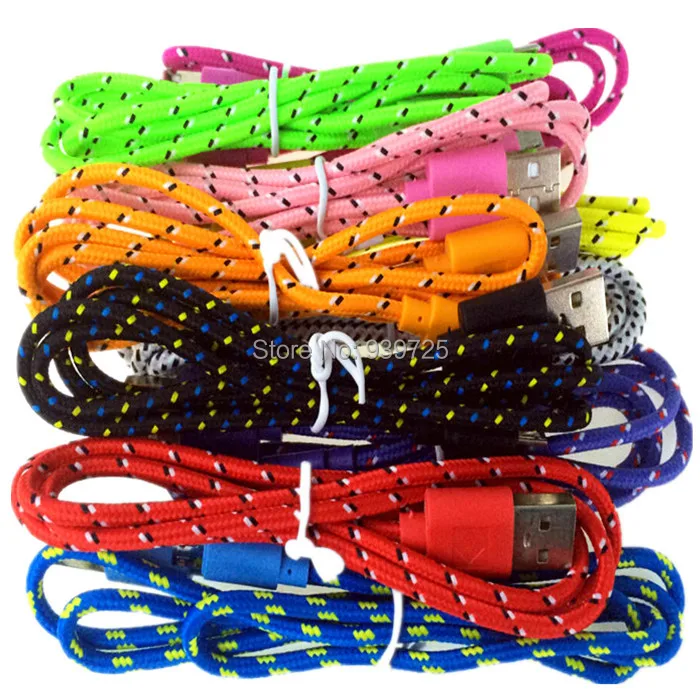 1M 3ft Fabric Braided Wire usb date cable Accessory Bundles for mobile