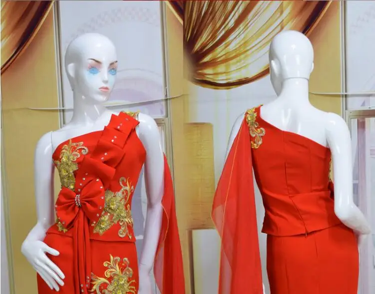 Изысканное роскошное тайское свадебное платье красного цвета в тайском стиле, вечернее платье в тайском стиле с русалочкой