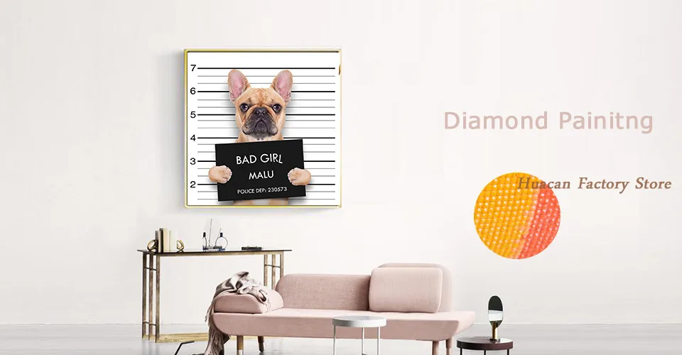 Huacan 5d полная Алмазная Вышивка Полный комплект изображение животного Стразы Бриллиантовая мозаичная собака домашний декор алмазное искусство
