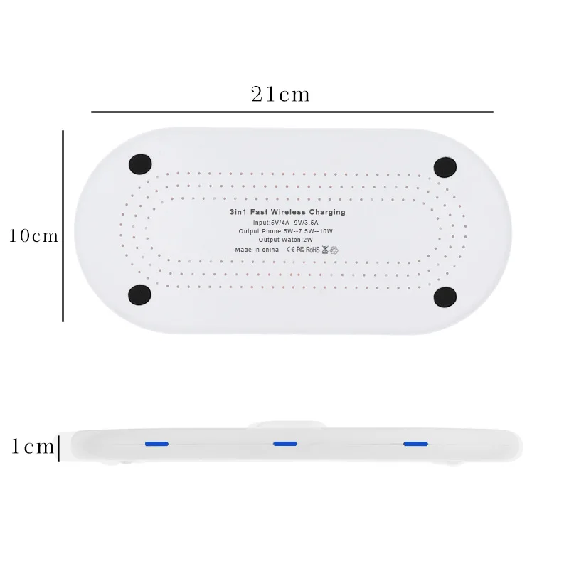 3 в 1 тонкое Беспроводное зарядное устройство QI для iPhone X 8 8plus быстрое зарядное устройство для Apple Watch Sumsang S9 S8 S8P S7 Android Phone