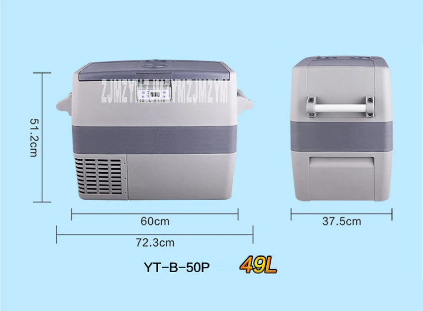 Мини автомобиль Грузовик Холодильник 49л большой компрессор лодка емкость RV холодильник морозильник PP+ PE YT-B-50P Smad DC 12-24 В