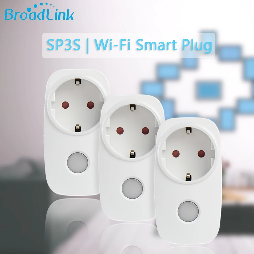 Broadlink Оригинал SP3S WiFi умная розетка ЕС вилка с Alexa Google Home умный дом дистанционное