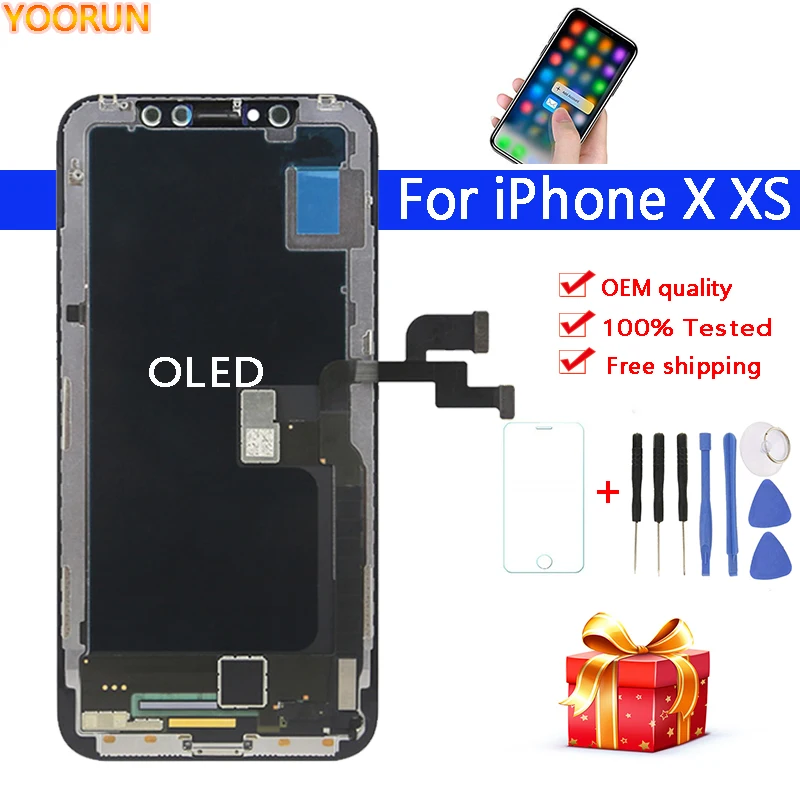5.8 AAA Quality For iPhone XS X LCD Display ZY OLED Touch Screen Digitizer Assembly For iPhone X XS LCD Replacement 100% Tested