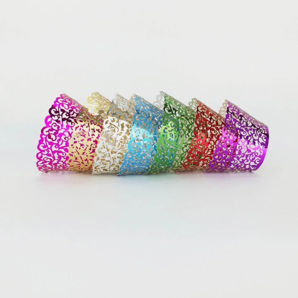 

100 Pcs Cupcake Wrappers Design Cake Cup Wraps Wedding Birthday Hoilday Party For Decoration Supply Red Purple Gray Gold Green