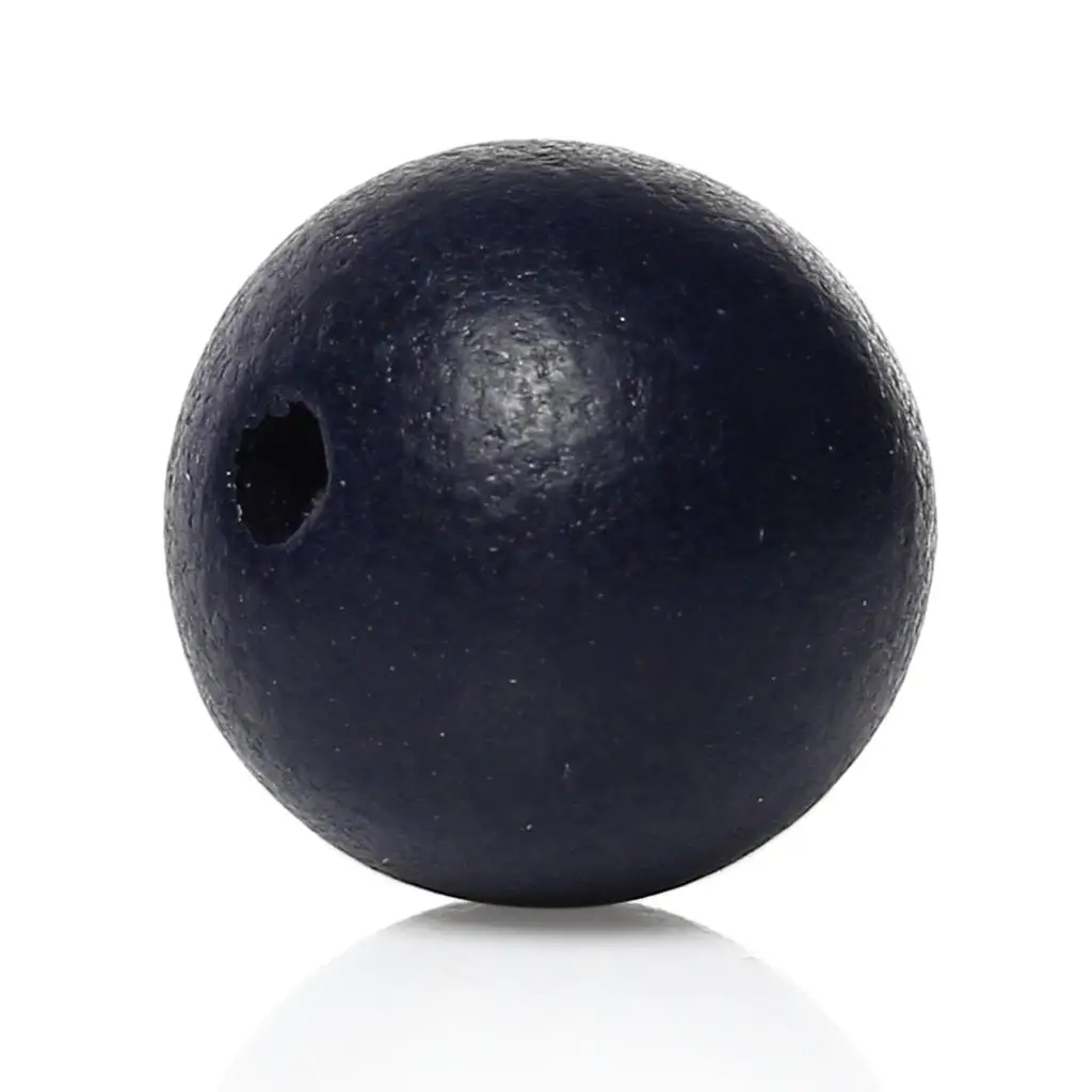 

Wood Spacer Beads Round Navy blue About 10mm( 3/8") Dia, Hole: Approx 2.2mm-3mm, 40 PCs