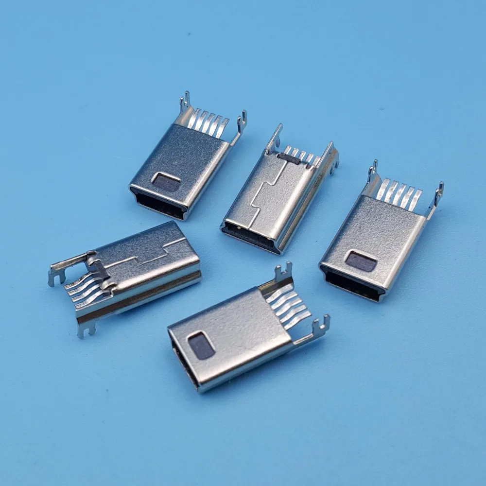 

50Pcs Mini USB Type B Male 5Pin Plug SMT PCB Mount Solder Connector