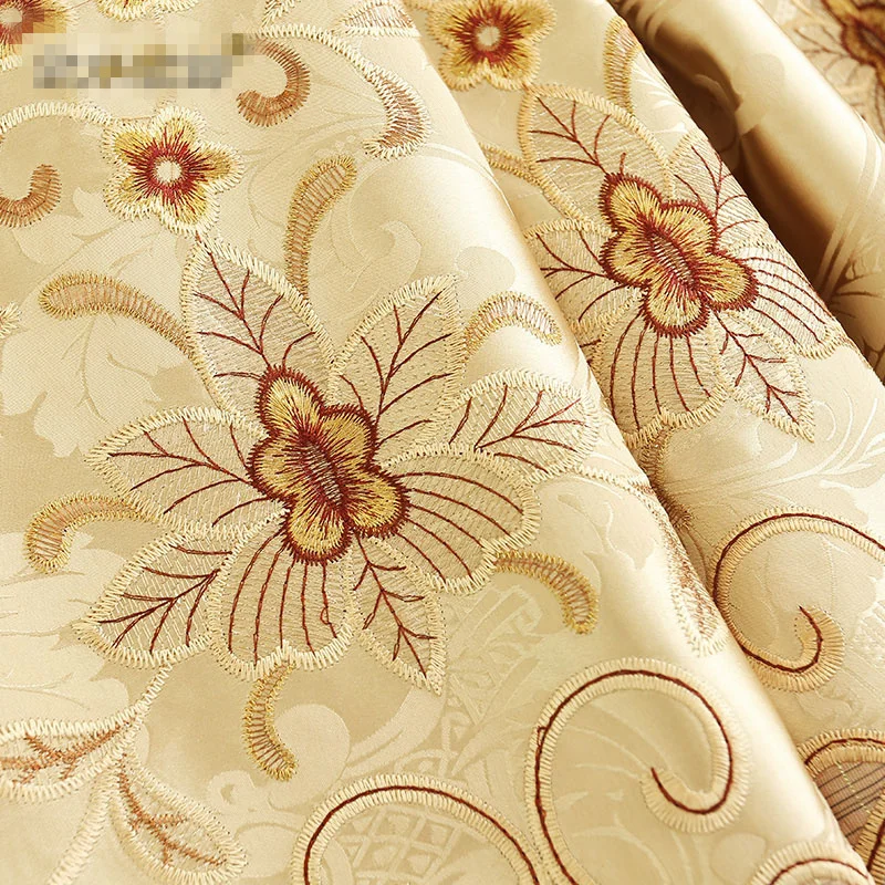 European luxury soluble embroidery gauze gold cloth curtain tulle E767 