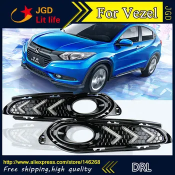 

Free shipping ! 12V 6000k LED DRL Daytime running light for Honda Vezel XRV XR-V 2015 2016 2017 fog lamp frame Fog light
