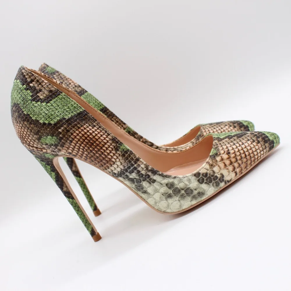 

Free shipping fashion women Pumps lady Green snake python Pointy toe high heels shoes 10cm bride wedding shoes 12cm 10cm 8cm