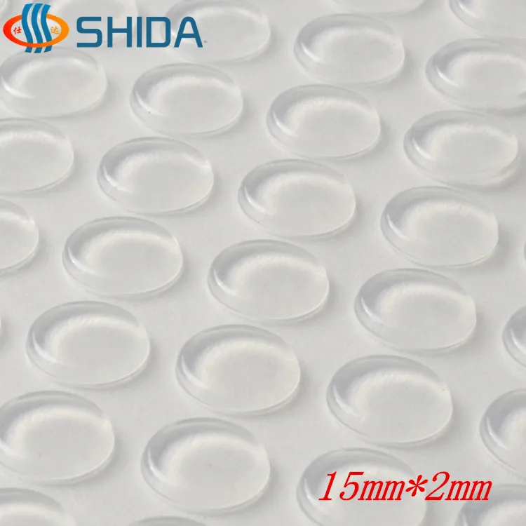 

200PCS 15mm*2mm Clear Self Adhesive Anti Slip Bumper Silicone Rubber Feet Pads Flat Silica Gel Shock Absorber For Glass Table