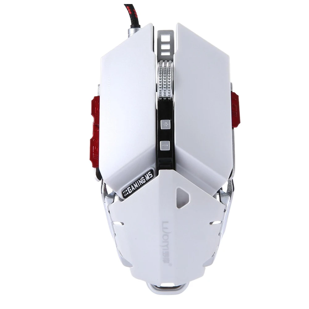 Skup LUOM G50 przewodowy programowalny 10 przycisków 4000 DPI profesjonalna optyczna mechaniczna ergonomiczna mysz do gier, szary