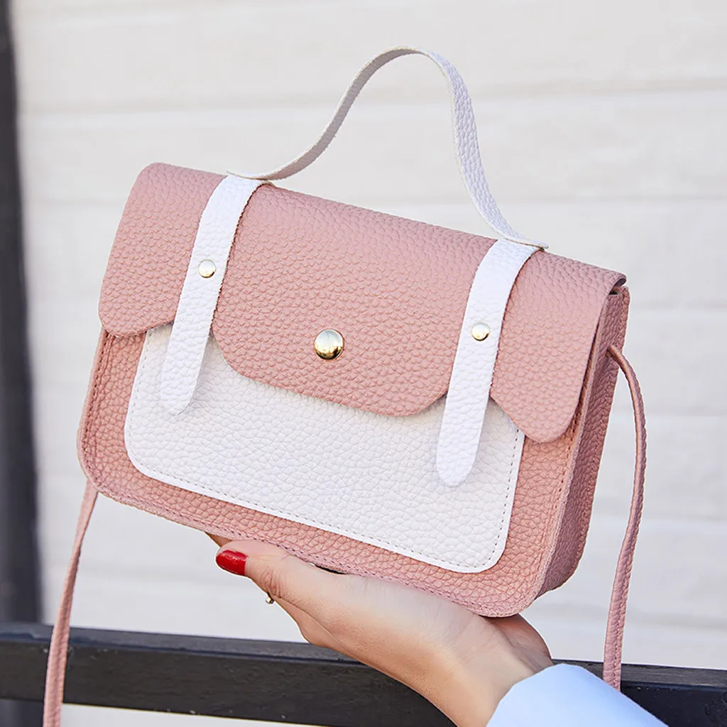 

Fashion Hasp Hit Color Small Square Bag Female Crossbody Bag Leather Bags Women bolsa feminina