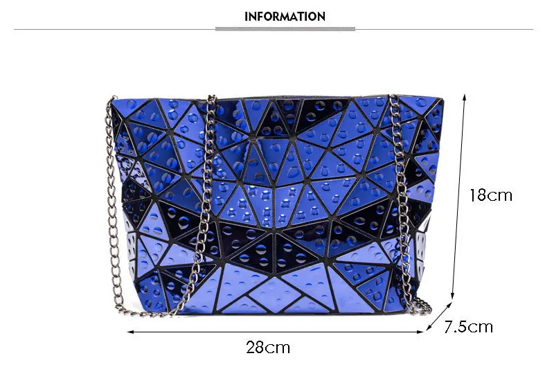 Женская голографическая сумка на плечо, Геометрическая Сумка с бриллиантами, маленькая сумка-клатч на цепочке для подростков