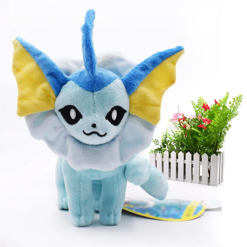 9 видов стилей стоящий Eevee Umbreon Flareon Vaporeon Glaceon Jolteon Espeon Leafeon Sylveon, плюшевая качественная мультяшная игрушка - Цвет: Vaporeon